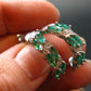 Gem Emerald Faceted Earrings In Sterling Silver - 1.45 Carats