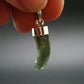 Moldavite Tektite Silver Clover Pendant from Czech Republic - 1.2" - 2.0 Grams