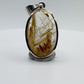 Natural Rutilated Quartz Pendant – Golden Needle Crystal in Sterling Silver