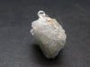 Rare Raw Blue Euclase Gem Crystal Silver Pendant from Brazil - 0.8" - 3.86 Grams