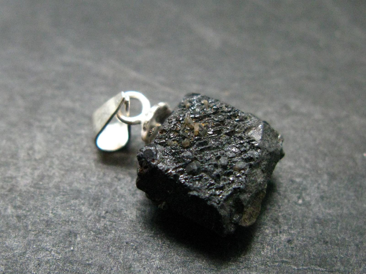 Extremely Rare! Amazing Natural Terminated Brookite Crystal Silver Pendant From Arkansas - 0.7" - 1.65 Grams