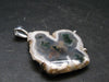 Moss Agate Silver Plated Pendant From Brazil - 7.44 Grams - 1.6"