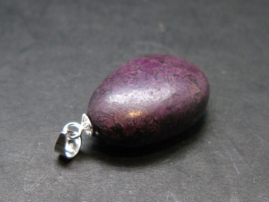 Purple Purpurite Silver Pendant From Namibia - 1.1"