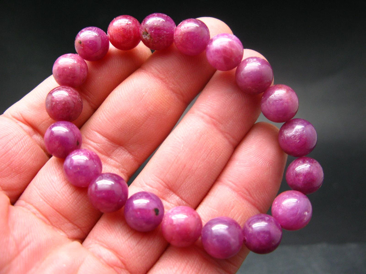 AAA Grade Ruby Genuine Bracelet ~ 7 Inches ~ 10mm Round Beads