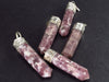 Lot of 5 Natural Lilac Lepidolite Mica Pencil Point Pendants From Brazil