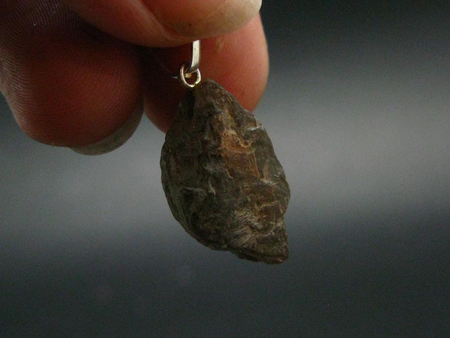 Andalusite Crystal Pendant In Sterling Silver From Brazil - 1.0" - 2.42 Grams