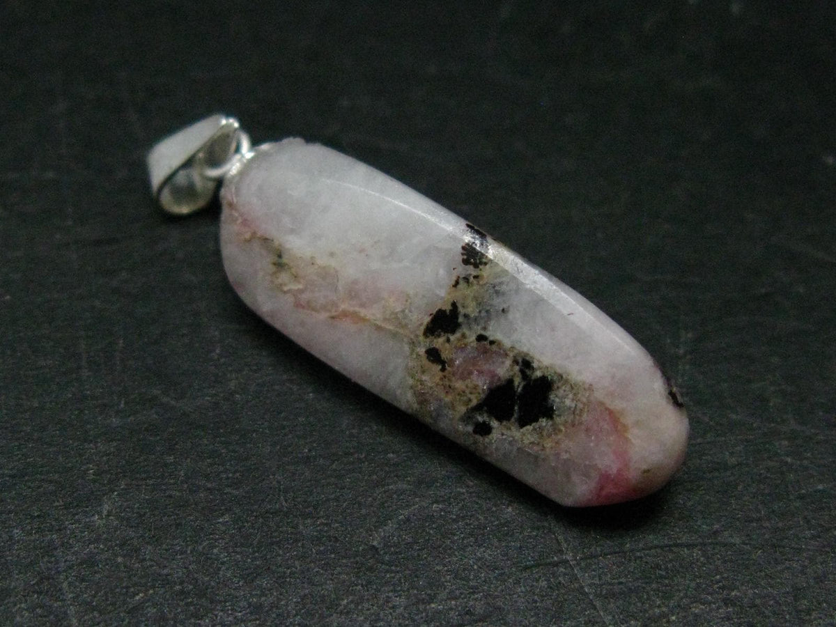 Rare Pink Tugtupite Sterling Silver Pendant From Greenland - 1.2" - 1.95 Grams