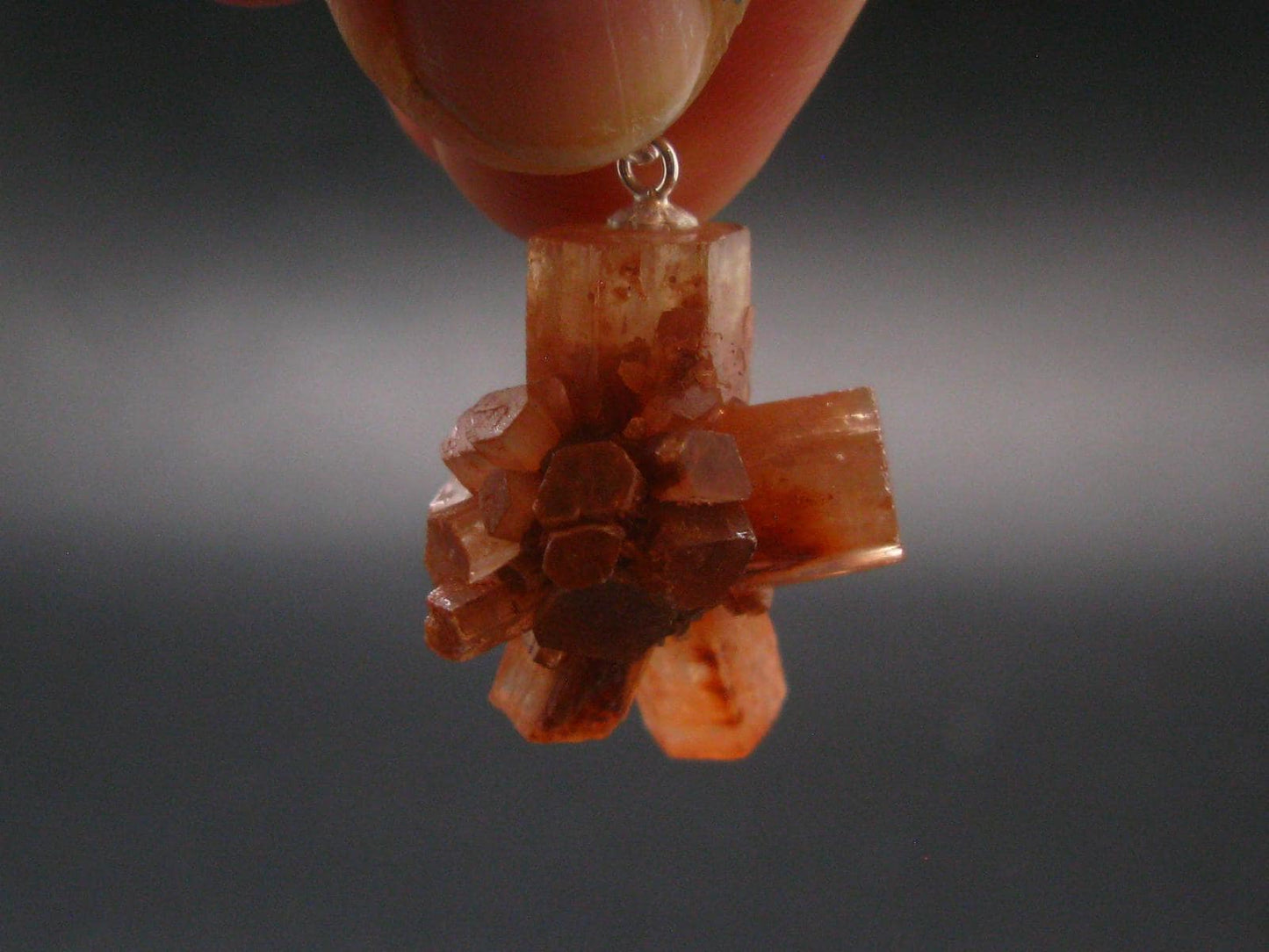 Terminated Aragonite Crystal Silver Pendant from Morocco - 1.3" - 6.20 Grams