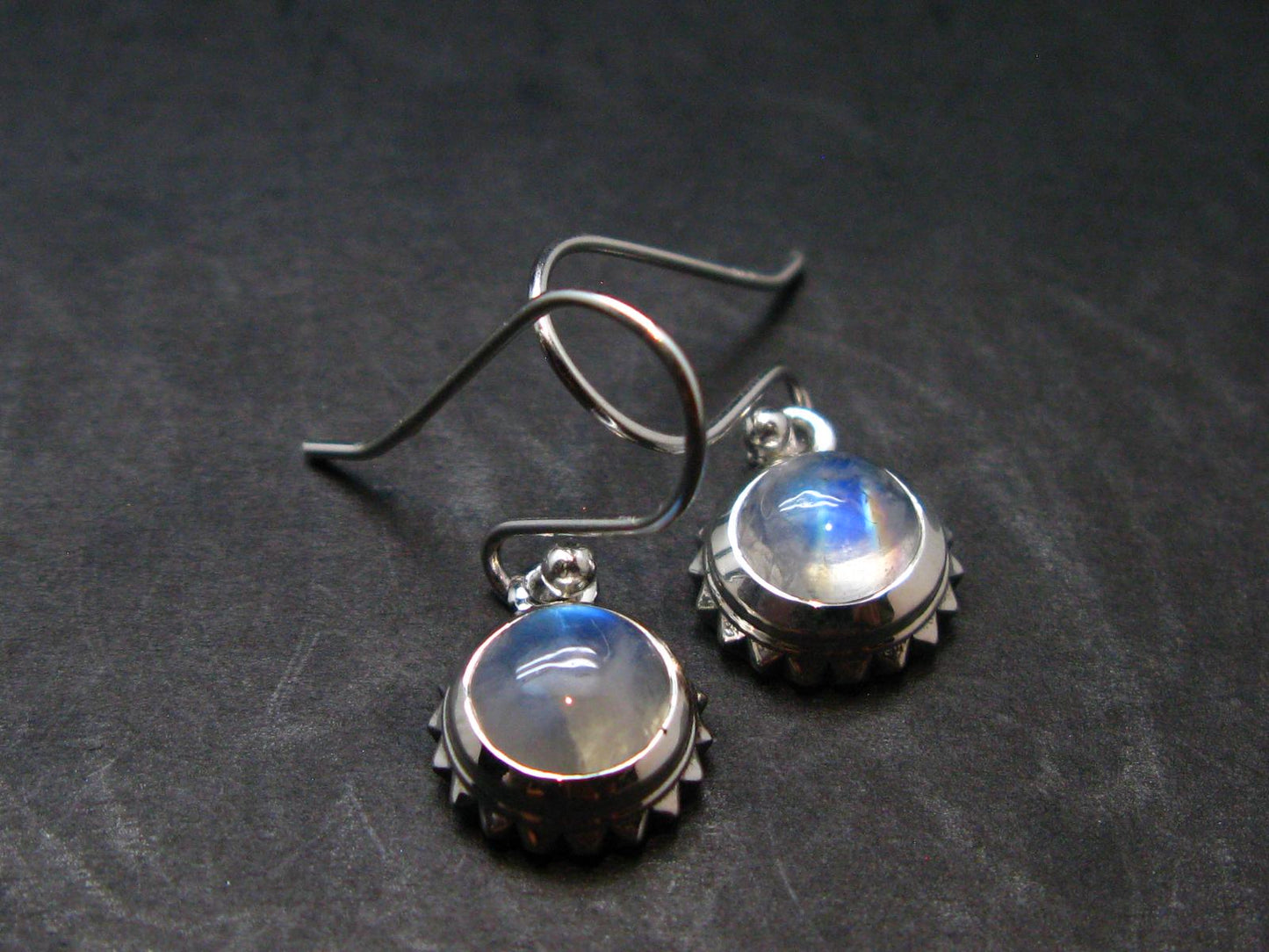 Natural Moonstone 925 Sterling Earrings - 1.0" - 3.04 Grams