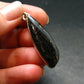 Very Rare Sterling Silver Nuumite Nuummite Pendant From Greenland - 1.8" - 6.27 Grams
