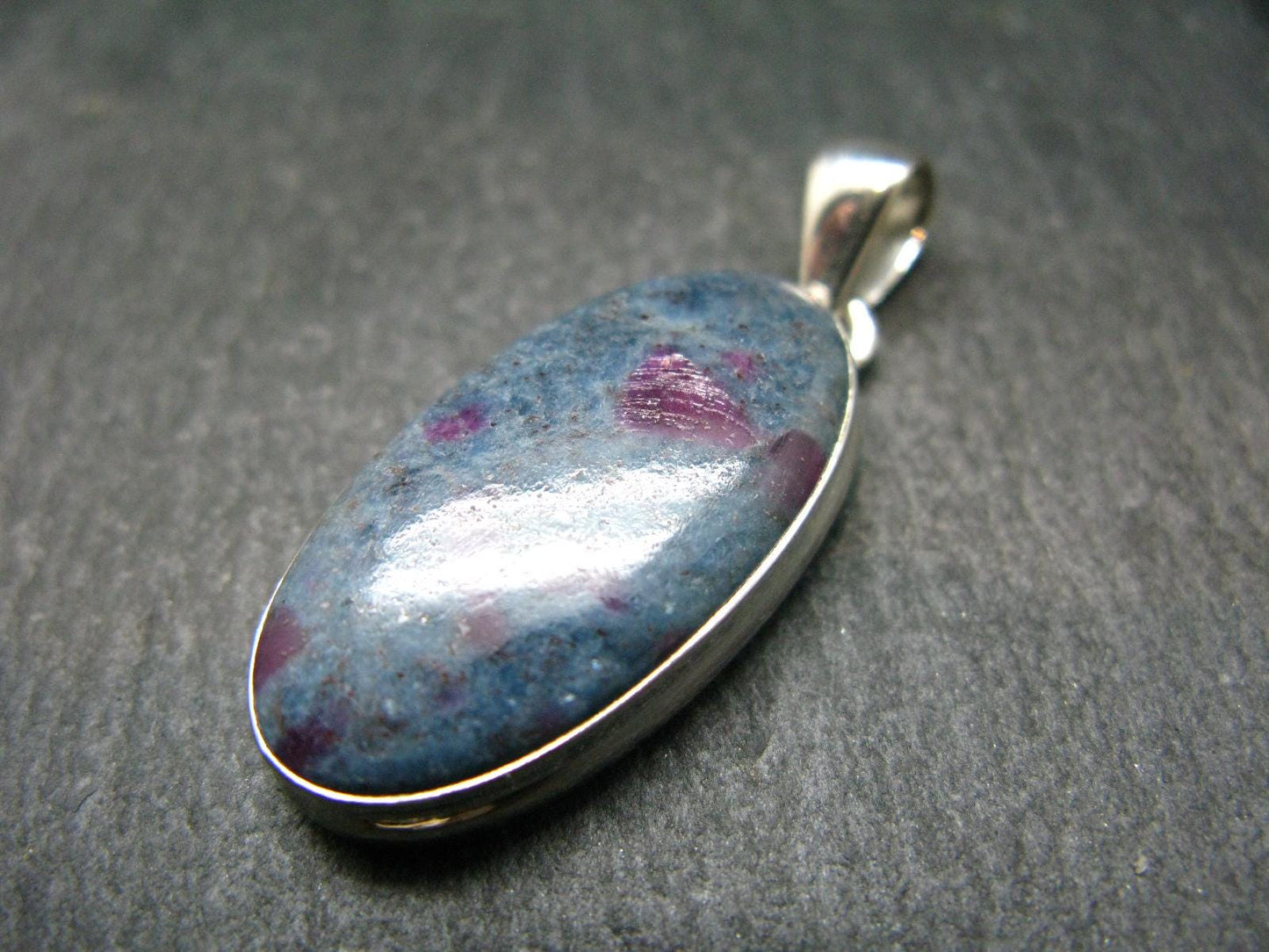 Ruby & Kyanite Silver Pendant From India - 8.22 Grams