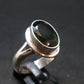 Moldavite Tektite Facetted Silver Ring from Czech Republic - Size 10 - 8.0 Grams