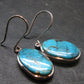 Nice Raw Natural Turquoise Sterling Silver Earrings from Mexico - 9.24 Grams