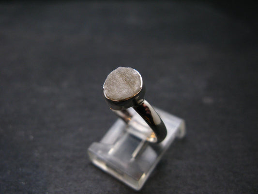 Very Rare White Cryolite 925 Silver Ring from Greenland - Size 6 - 1.84 Grams