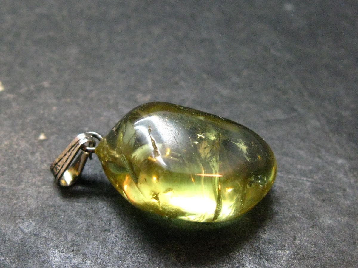 Large Gold Apatite Tumbled Pendant from Mexico - 6.32 Grams - 1.2"