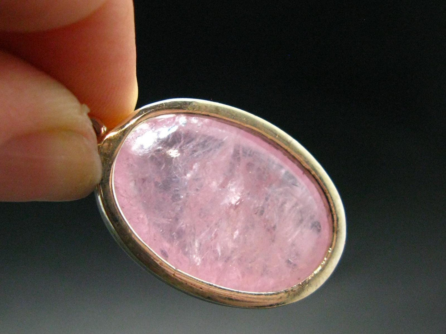Pink Morganite Silver Pendant From Brazil - 1.5" - 9.71 Grams