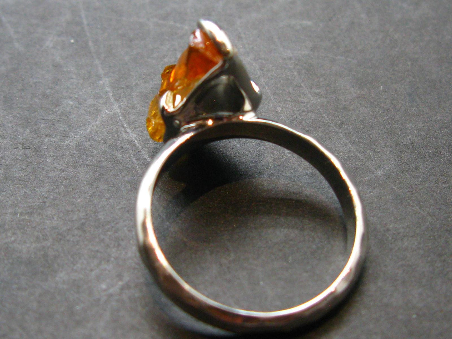 Fire Red Zincite Zinkite 925 Silver Ring from Poland - Size 7 - 4.61 Grams