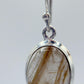 Golden Rutile Crystal Drop Earrings – Natural Gemstone Sterling Silver Dangle Jewelry