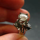 Moldavite Herkimer Meteorite Sterling Silver Ring From Czech Republic - Size 8 - 4.33 Grams