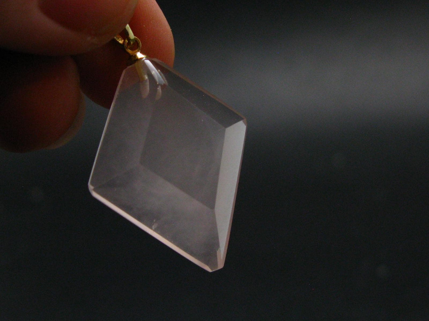 Symbol of Love and Beauty!! Natural Rose Quartz Gold Plated Pendant In 925 Silver From Brazil - 1.4" - 5.0 Grams