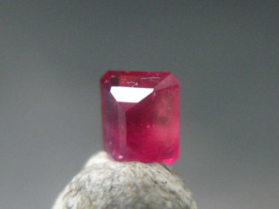 Beautiful Rare Gem Bixbite Red Beryl Emerald Cut Stone From Utah USA - 0.39 Carats - 4.6x4.0mm