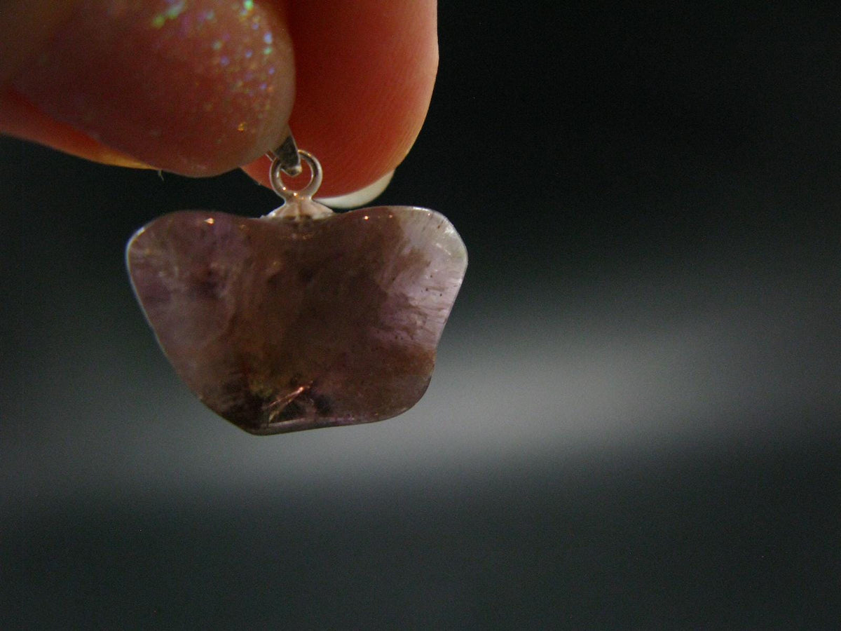 Cacoxenite Super 7 Silver Pendant From Brazil - 0.8" - 2.89 Grams