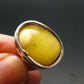 Natural Baltic Amber 925 Silver Ring - Size 7.25
