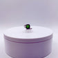 Green Helenite Cushion Cut Ring – Sterling Silver Halo Gemstone Statement Ring