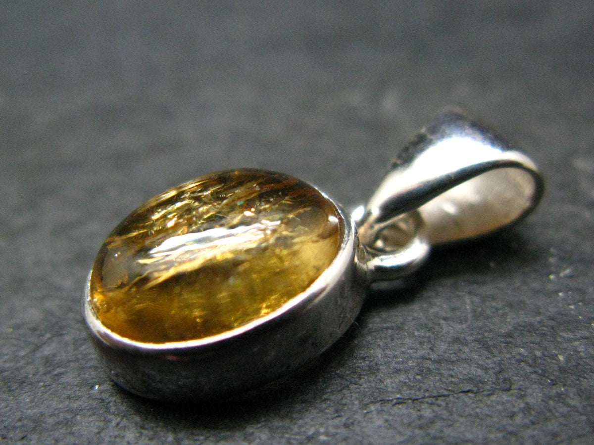 Imperial Topaz Crystal Silver Pendant from Brazil - 0.8" - 2.15 Grams
