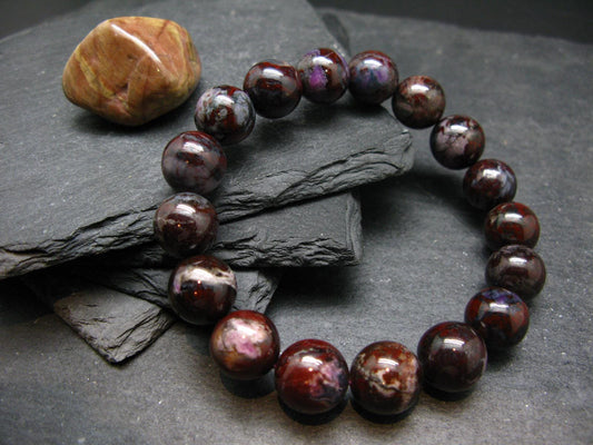 Bustamite Genuine Bracelet ~ 7.5 Inches ~ 12mm Round Beads