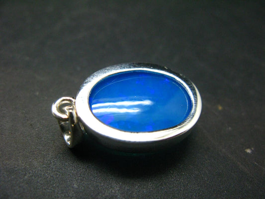Flashes of Lightning!! Natural Opal 925 Sterling Silver Pendant from Ethiopia - 1.2" - 4.49 Grams