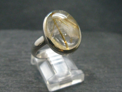 Fine Rutilated Quartz Silver Ring from Brazil - 6.12 Grams - Size 10