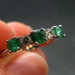 Emerald Faceted Silver Ring from Colombia - 2.29 Grams Total - Size 7