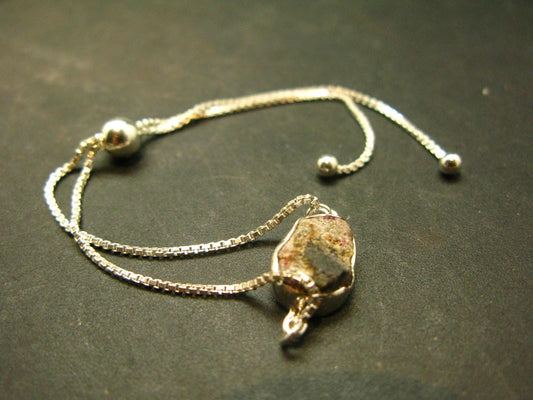 Bixbite Red Beryl Emerald Silver Bracelet From USA - 3.20 Grams