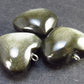 Lot of 3 Heart Shape Silver Sheen Obsidian Pendant| from Mexico