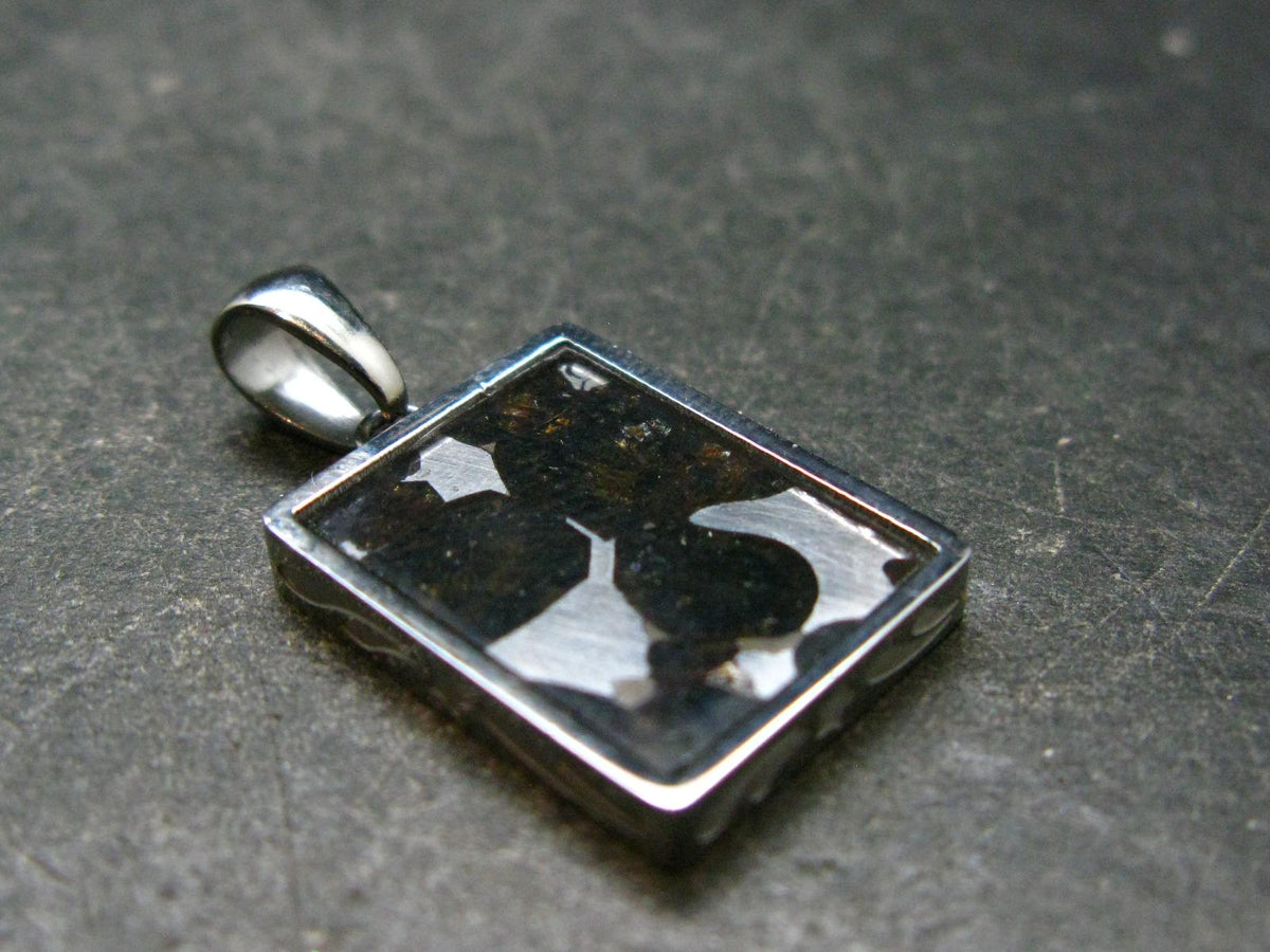 Brahin Meteorite Slice With Olivine Pallasite Pendant from Belarus - 1.0" - 2.63 Grams