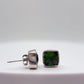 Green Helenite Stud Earrings – Square Cushion Cut Sterling Silver Studs
