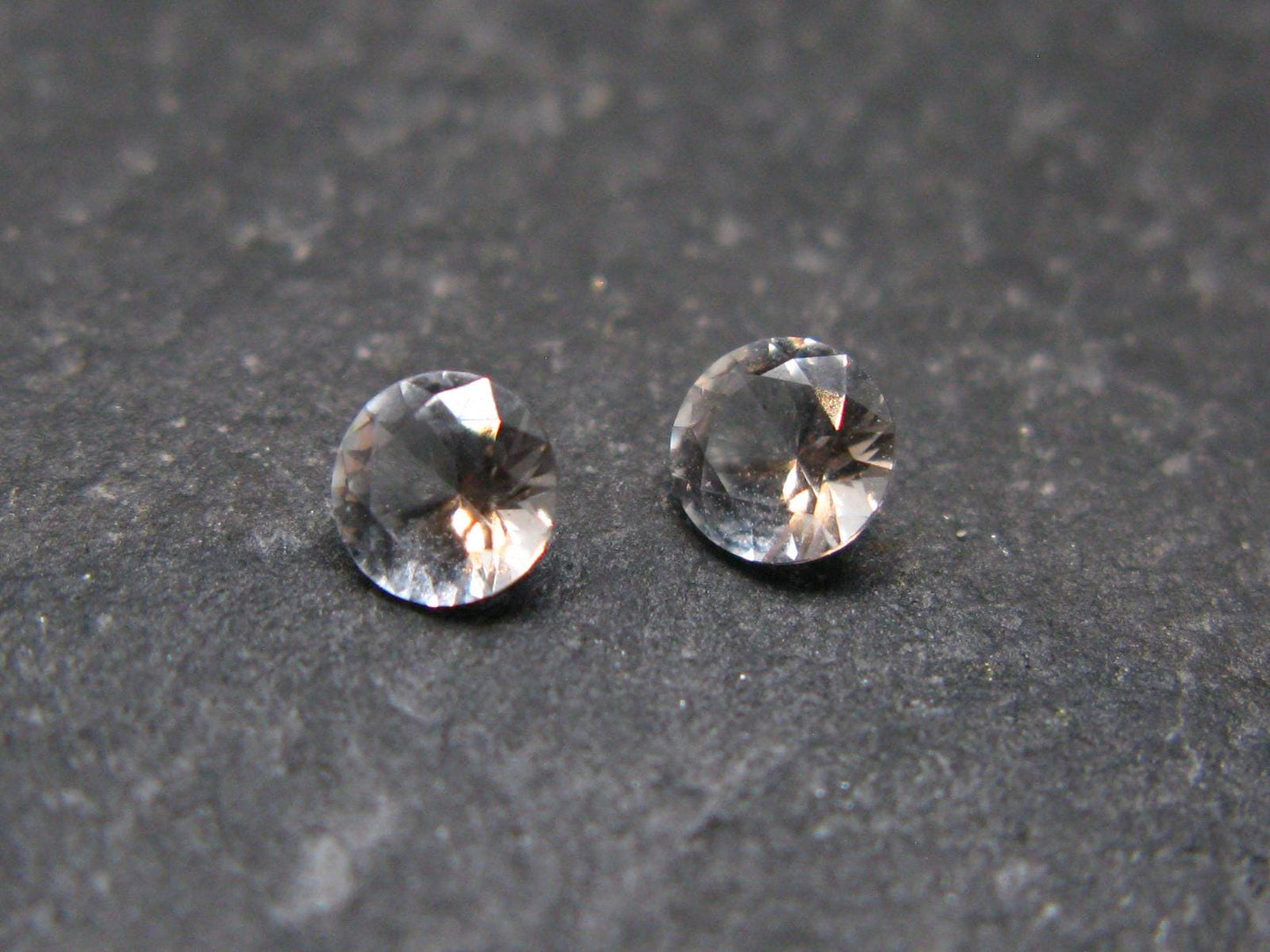 Pair of Gem Phenacite Phenakite Facetted Cut Stones From Russia - 0.45 Carats