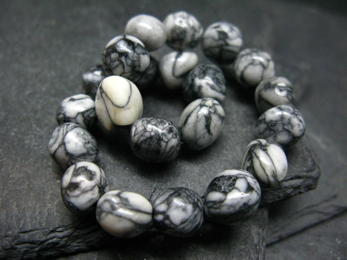 Pinolite Pinolith Genuine Bracelet ~ 7 Inches ~ 9mm Tumbled Beads