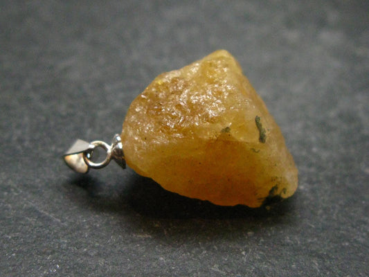 Heliodor (Yellow Beryl) Crystal Silver Pendant From Brazil - 1.0" - 4.77 Grams