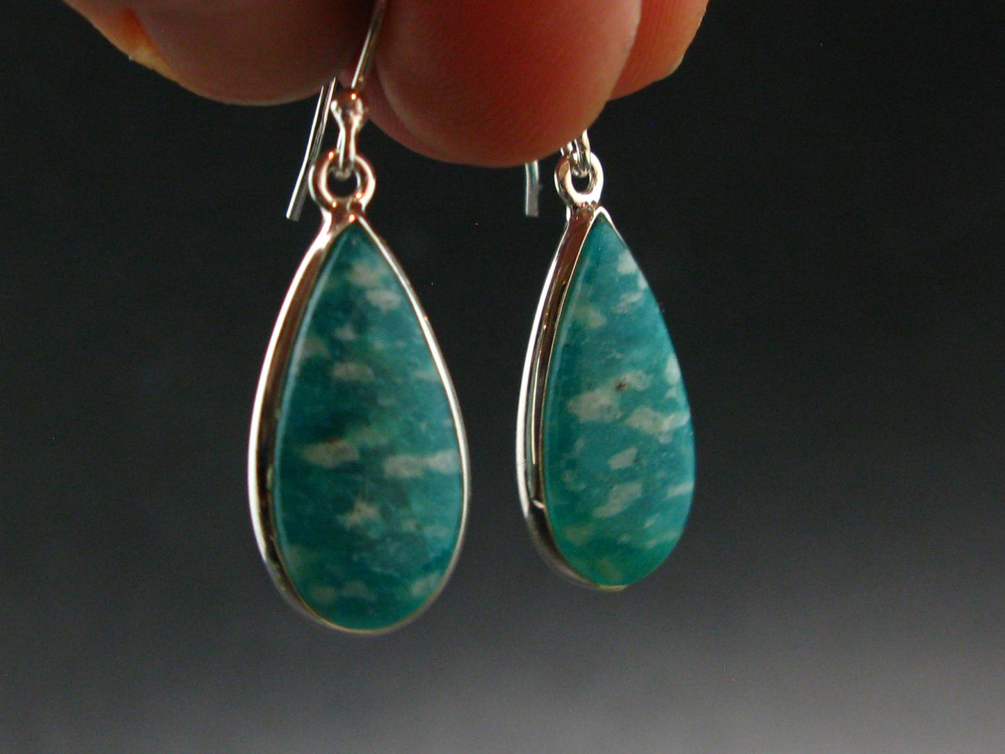 Amazonite Silver Earrings from Russia - 4.51 Grams