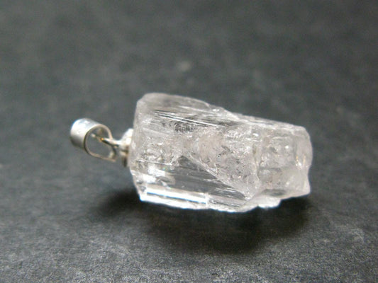 Nice Terminated Danburite Crystal Silver Pendant from Mexico - 0.9" - 2.88 Grams