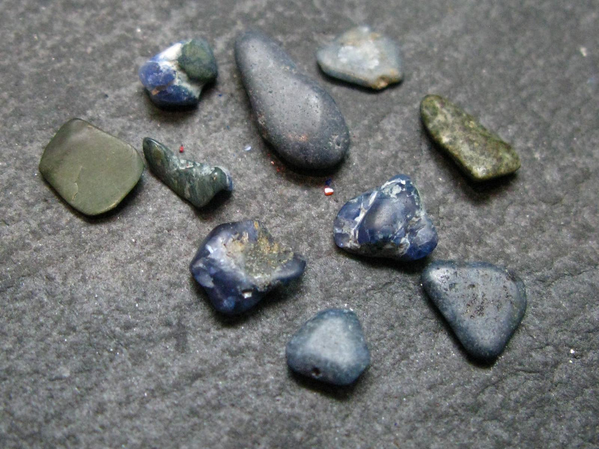 Nice Lot of 10 Benitoite Tumbled Crystals From California USA - 7.72 Carats