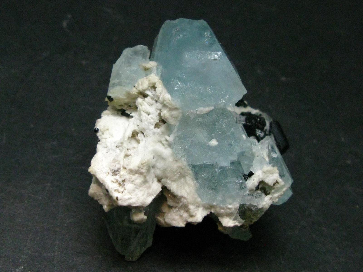 Gem Aquamarine & Black Tourmaline Crystal From Erongo Namibia - 2.1"