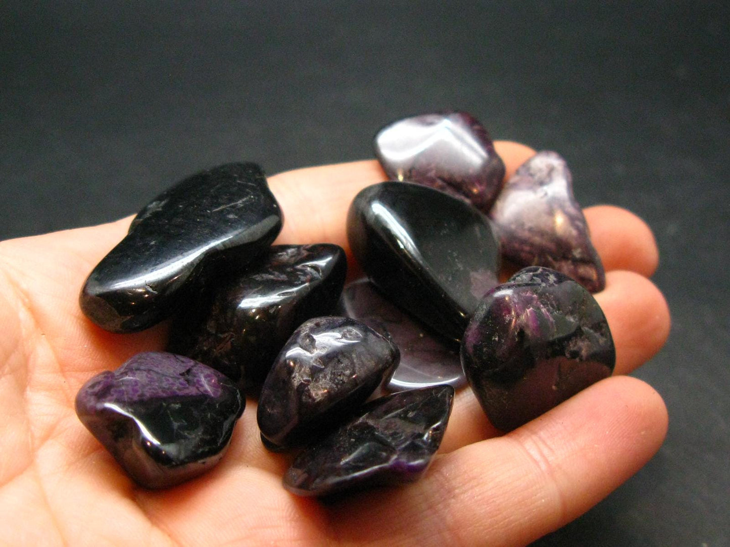 Lot of 10 Purple Sugilite Tumbled Piece From South Africa- 57.24 Grams