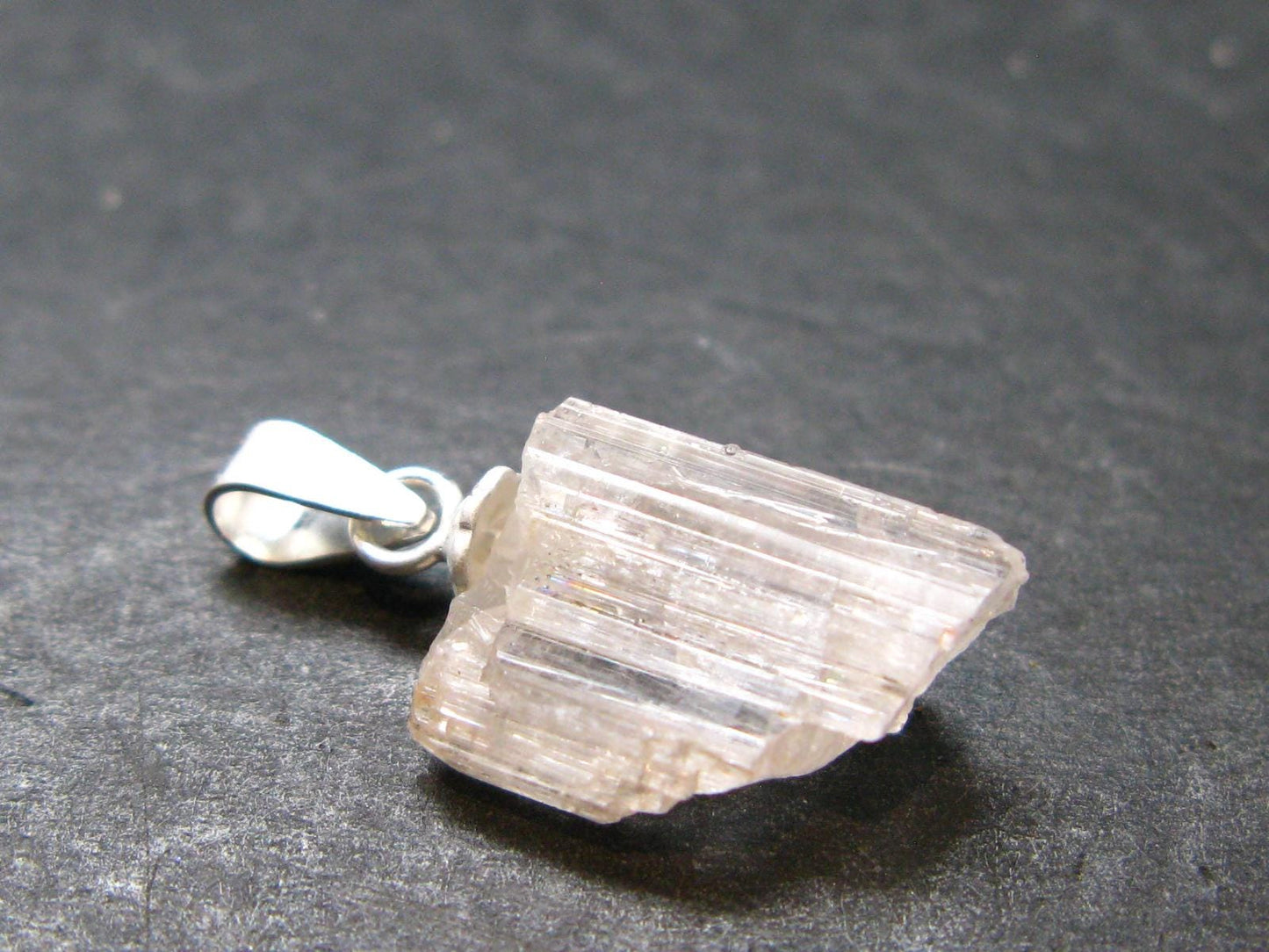Rare Hambergite Crystal Silver Pendant From Afghanistan - 0.8" - 0.94 Grams