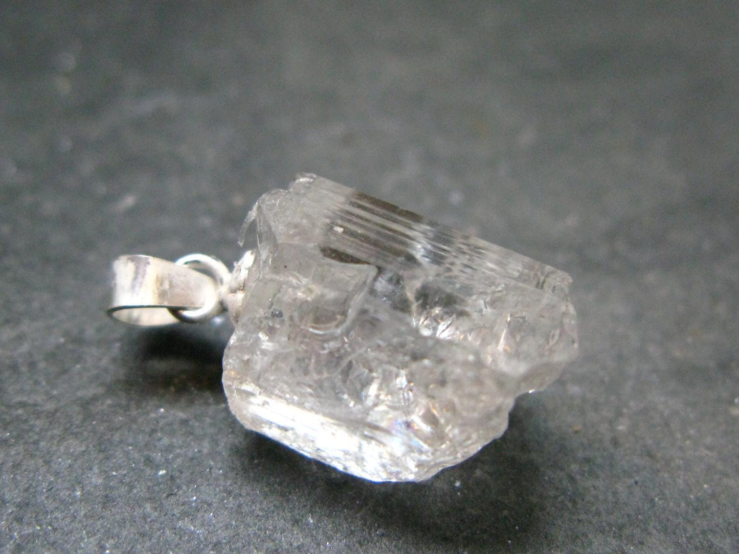 Nice Terminated Danburite Crystal Silver Pendant from Russia - 0.9" - 2.14 Grams