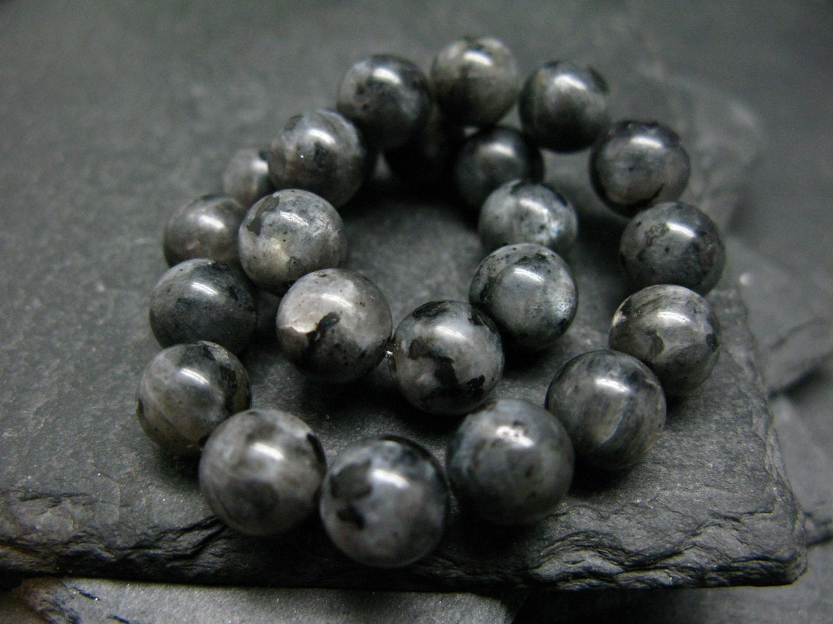 Larvakite Genuine Bracelet ~ 7 Inches ~ 8mm Round Beads