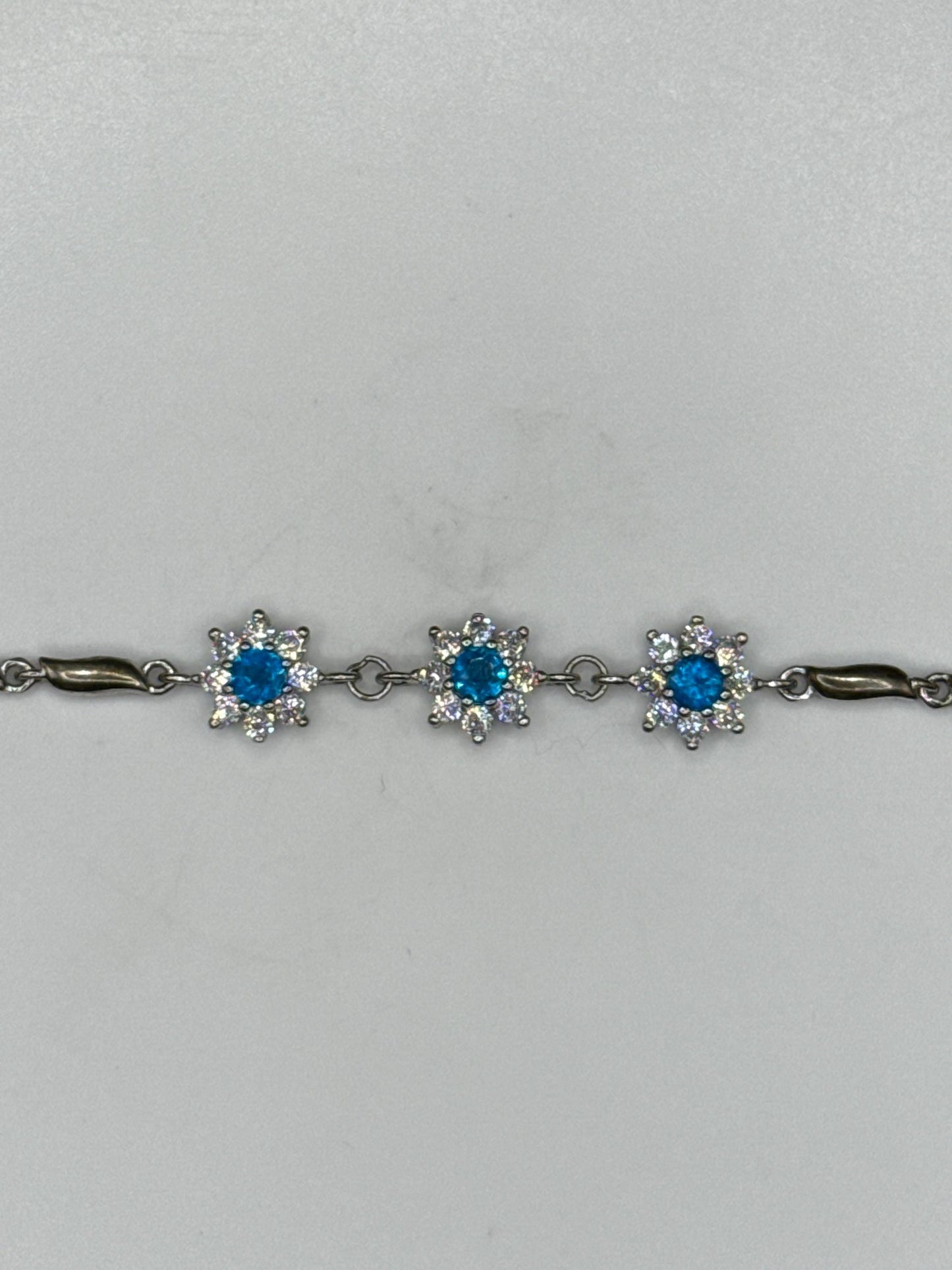 Apatite Silver Bracelet | Blue Crystal Jewelry