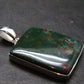 Bloodstone Silver Plated Pendant From India - 1.6" - 8.80 Grams